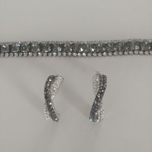 Elegant Silver and Black Jewelry Set